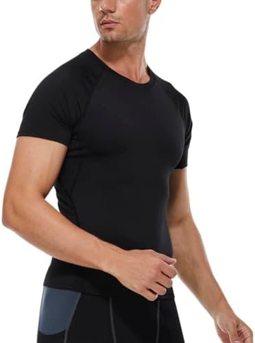 Men's Compression Shirts Short Sleeve Workout Shirt, Quick Dry Sports Tops Baselayer Athletic Undershirts for Men