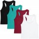 4 Pieces Women's Crop Tops Cotton Basic Tank Tops Racerback Sleeveless Sports Workout Crop Tank Tops