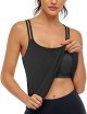 Women's Workout Yoga Racerback Tank Tops with Built in Shelf Bra