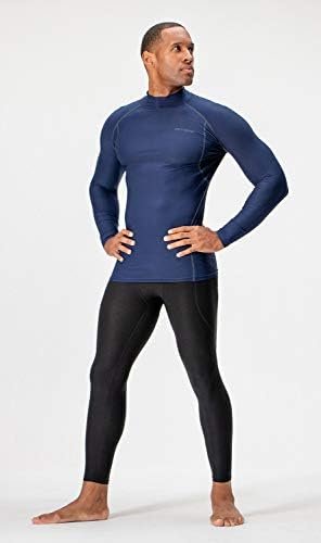 3 Pack Men's Athletic Turtle Neck Long Sleeve Compression Shirts