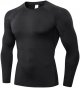 Men's Long Sleeve Compression Shirts Base-Layer Quick Dry Tops Workout Crewneck T Shirts