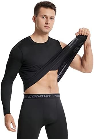 New Compression Shirts for Men 1/2 Single Arm Long Sleeve Athletic Base Layer Undershirt Gear T Shirt for Workout Basketball