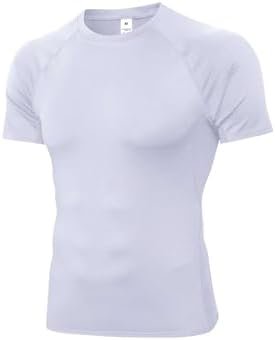 Mens Compression Shirt, Short Sleeve Athletic Compression Shirt Men, Cool Dry Workout Gym T Shirt, Undershirts Running Tops