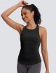 Womens Cross Back Workout Tank Tops-with Built in Bra, High Neck Athletic Yoga Gym Tank Tops