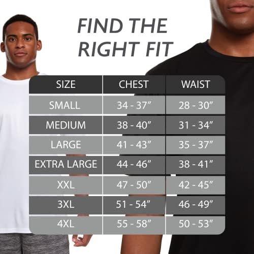 Mens Active T-Shirt - Quick-Dry Athletic Workout Training Stretch Crew Neck Short Sleeve Top 5 Pack