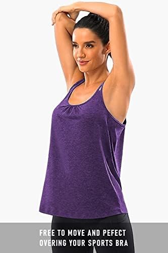 Womens Scoop Neck Cute Racerback Yoga Workout Tank Top