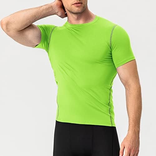 Mens Compression Shirts Short Sleeve Athletic Compression Tops Dry Fit Running T-Shirt Sports Base Layer Undershirts