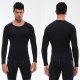 Men's Long Sleeve Compression Shirts Base-Layer Quick Dry Tops Workout Crewneck T Shirts