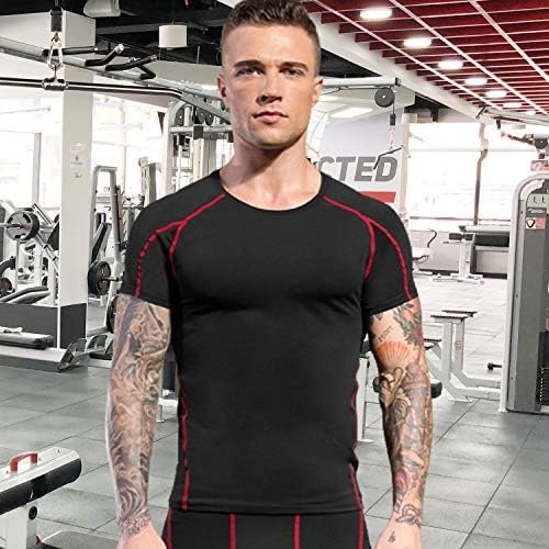 Men's Compression Shirts Short Sleeve Athletic Workout Undershirts Quick Dry Base Layer Sports T-Shirts Running Tops