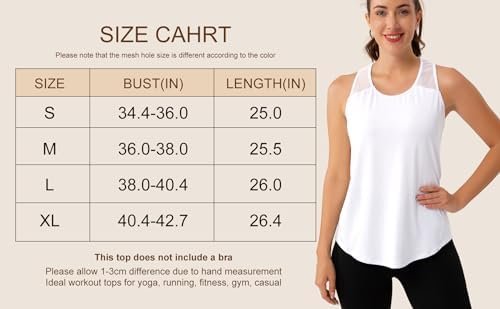 Womens Workout Tops Sleeveless Racerback Tank Tops Mesh Yoga Athletic Running Shirts Gym Clothes for Women