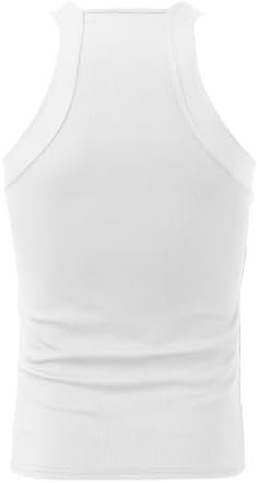 Mens Summer Tank Tops, Men Knit Muscle Shirt Square Cut Tanks Workout Sport Tee Tops Gym Running Sleeveless T Shirts