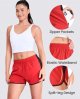 Womens Running Shorts with Mesh Liner Elastic Waist Quick Dry 3 inch Inseam Athletic Workout Shorts with Zipper Pocket