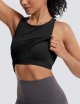 Womens Cross Back Workout Tank Tops-with Built in Bra, High Neck Athletic Yoga Gym Tank Tops