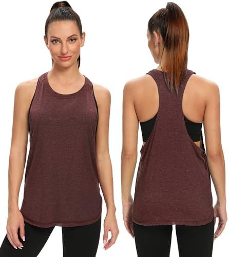 Workout Tank Tops for Women Running Muscle Tanks Sleeveless Loose Fit Gym Yoga Sport Shirts 3-5 Pack