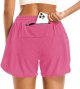 Women's 2 in 1 Athletic Running Shorts High Waisted Workout Casual Gym Sweat Shorts Mesh Comfy Liner Zipper Pockets