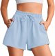 Running Shorts for Women Quick Dry Athletic Short Elastic High Waisted Active Wear with Zip Pockets