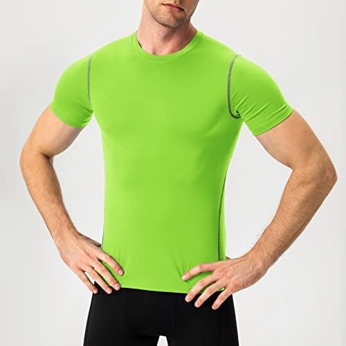 Mens Compression Shirts Short Sleeve Athletic Compression Tops Dry Fit Running T-Shirt Sports Base Layer Undershirts