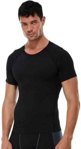 Men's Compression Shirts Short Sleeve Workout Shirt, Quick Dry Sports Tops Baselayer Athletic Undershirts for Men