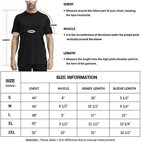 Men's Short Sleeve T-Shirt Quick Dry UPF 50+ Athletic Running Workout Fishing Hiking Tops Performance Shirts