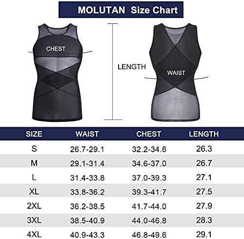 Mens Compression Shirt Slimming Body Shaper Vest Sleeveless Undershirt Tank Top Tummy Control Shapewear for Men