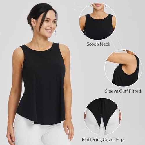 Women's SleevelessWorkout Shirts Yoga Tank Tops Loose Fit Athletic Running Active Shirt Sports Gym