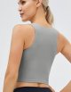 Women's High Neck Crop Top Sleeveless Racer Back Basic Workout Tank Tops Shirt