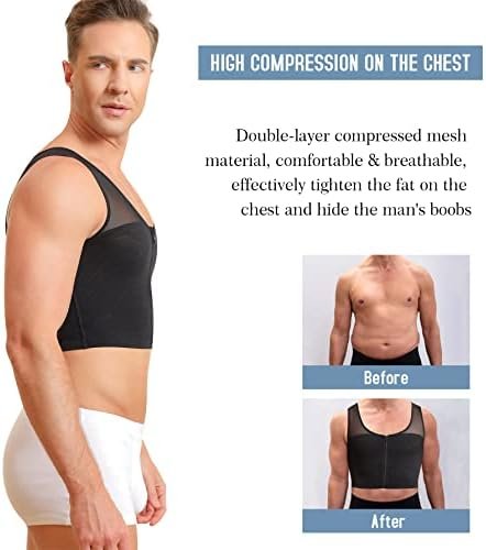 Gynecomastia Compression Shirts for Men Chest Binder Vest Slimming Undershirt Shapewear Tank Top