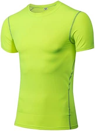 Mens Compression Shirts Short Sleeve Athletic Compression Tops Dry Fit Running T-Shirt Sports Base Layer Undershirts