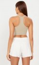 3-Pack Seamless Racerback Crop Tank for Women Ribbed Knit Soft Crop Tops