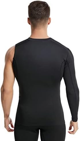 New Compression Shirts for Men 1/2 Single Arm Long Sleeve Athletic Base Layer Undershirt Gear T Shirt for Workout Basketball