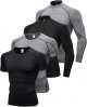 2/4 Pack Men's Compression Shirts Long/Short Sleeve Athletic Workout Tops Gym Undershirts Sports Baselayers Rash Guard