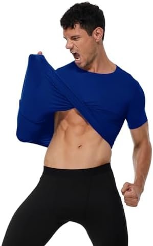 2 Pack Compression Shirts for Men Long/Short Sleeve Workout Tops Rash Guard Athletic Undershirt Gear Sports T Shirt