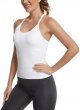 Seamless Workout Tank Tops with Built in Bra,Racerback Athletic Tank Tops Ribbed Soft Yoga Shirts