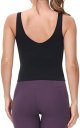 Workout Tops for Women Yoga Tank Tops with Built in Bra Wirefree Padded Yoga Bras Gym Running Athletic Shirt V-Neck Camisole