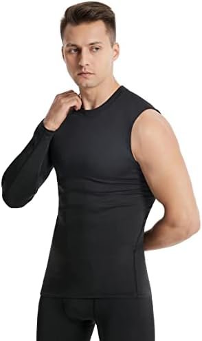 New Compression Shirts for Men 1/2 Single Arm Long Sleeve Athletic Base Layer Undershirt Gear T Shirt for Workout Basketball