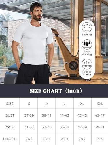 Men's Compression Shirts Short Sleeve Workout Tops Cool Running Gym T-Shirt Base Layer Undershirts Top