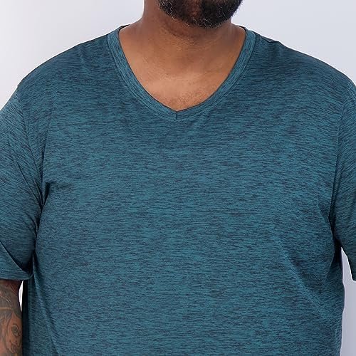 3 Pack: Mens Big & Tall V-Neck Short-Sleeve Tech Stretch Dry-Fit T-Shirt (3X Tall-5X Tall)