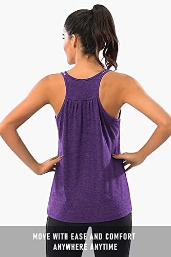 Womens Scoop Neck Cute Racerback Yoga Workout Tank Top