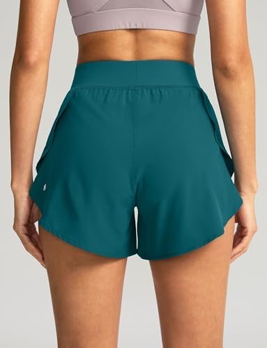 High Waisted Athletic Running Shorts for Women Dolphin Shorts High Split Quick Dry Gym Workout Shorts with Liner